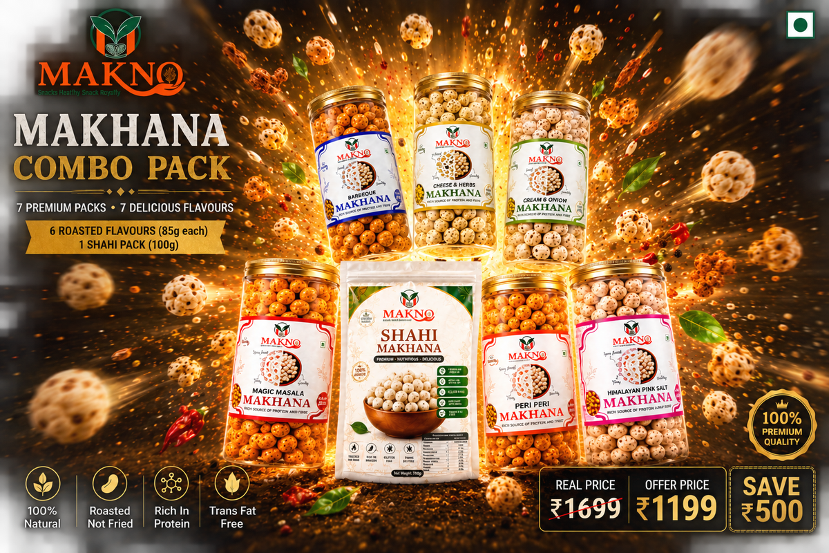 MAKNO Ultimate Makhana Combo Pack | 6 Roasted Flavours + Shahi Makhana | 610g