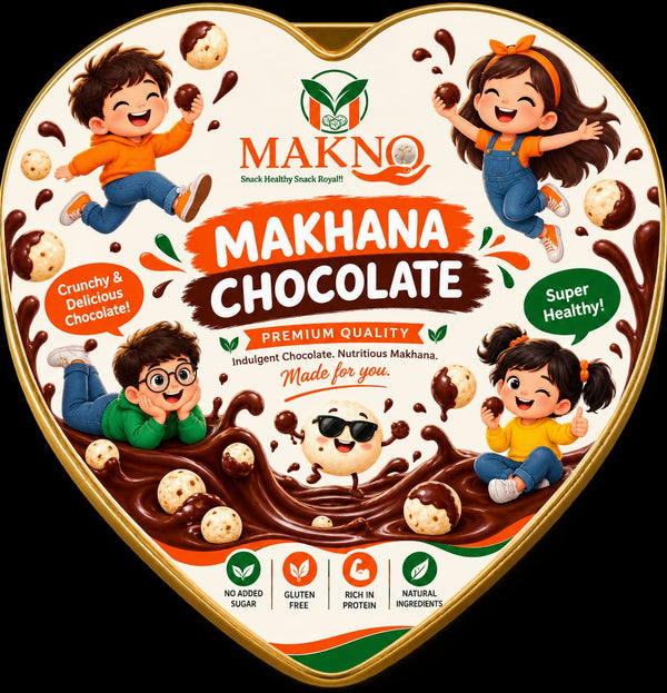 MAKNO Chocolate Makhana – Premium Heart-Shaped Gift Box | Coming Soon