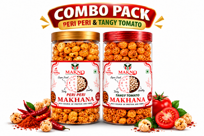MAKNO Makhana Combo Pack – Peri Peri & Tangy Tomato | 85g + 85g