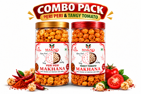 MAKNO Makhana Combo Pack – Peri Peri & Tangy Tomato | 85g + 85g