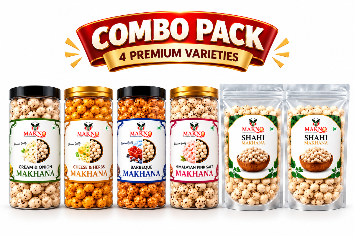 MAKNO Ultimate  Combo Pack – 4 Flavours + 2 Shahi Makhana