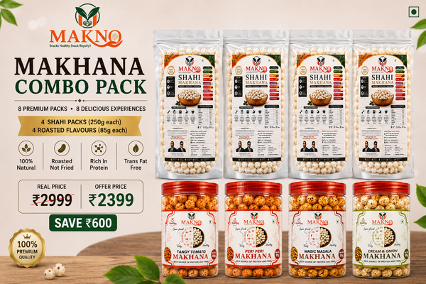 MAKNO Ultimate Makhana Combo Pack | 8 Premium Packs | 1.34kg