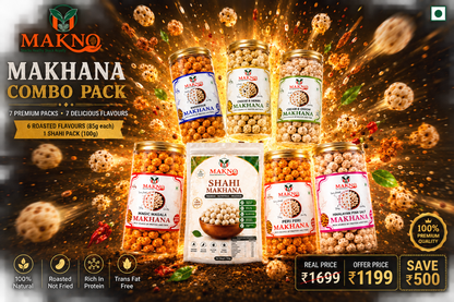 MAKNO Ultimate Makhana Combo Pack | 6 Roasted Flavours + Shahi Makhana | 610g