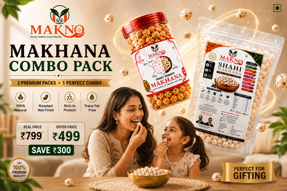 MAKNO Shahi Makhana Combo Pack – 250g + 85g | Premium Roasted & Flavoured Makhana
