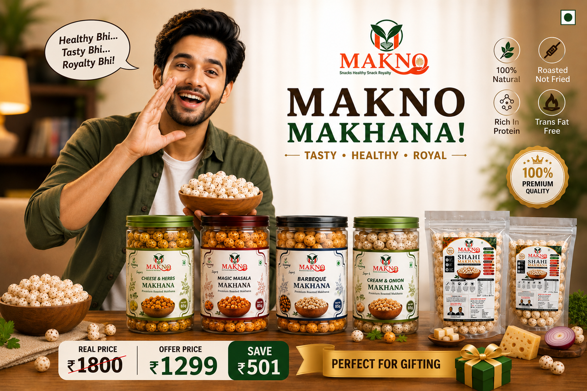MAKNO Ultimate Makhana Combo Pack | 6 Premium Packs | 605g