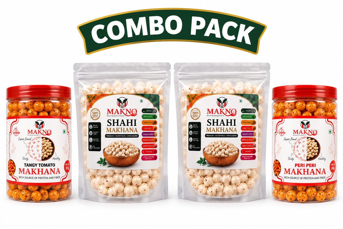 MAKNO Premium Makhana Combo Pack | Shahi & Roasted Flavours