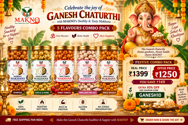 Makno Ganesh Chaturthi 5 Flavours Makhana Combo – Premium Roasted Healthy Snack Pack