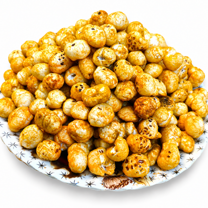 Close-up of crunchy chatpata flavoured makhana fox nuts